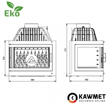 Камінна топка KAWMET W17 праве бокове скло (16.1 kW) EKO